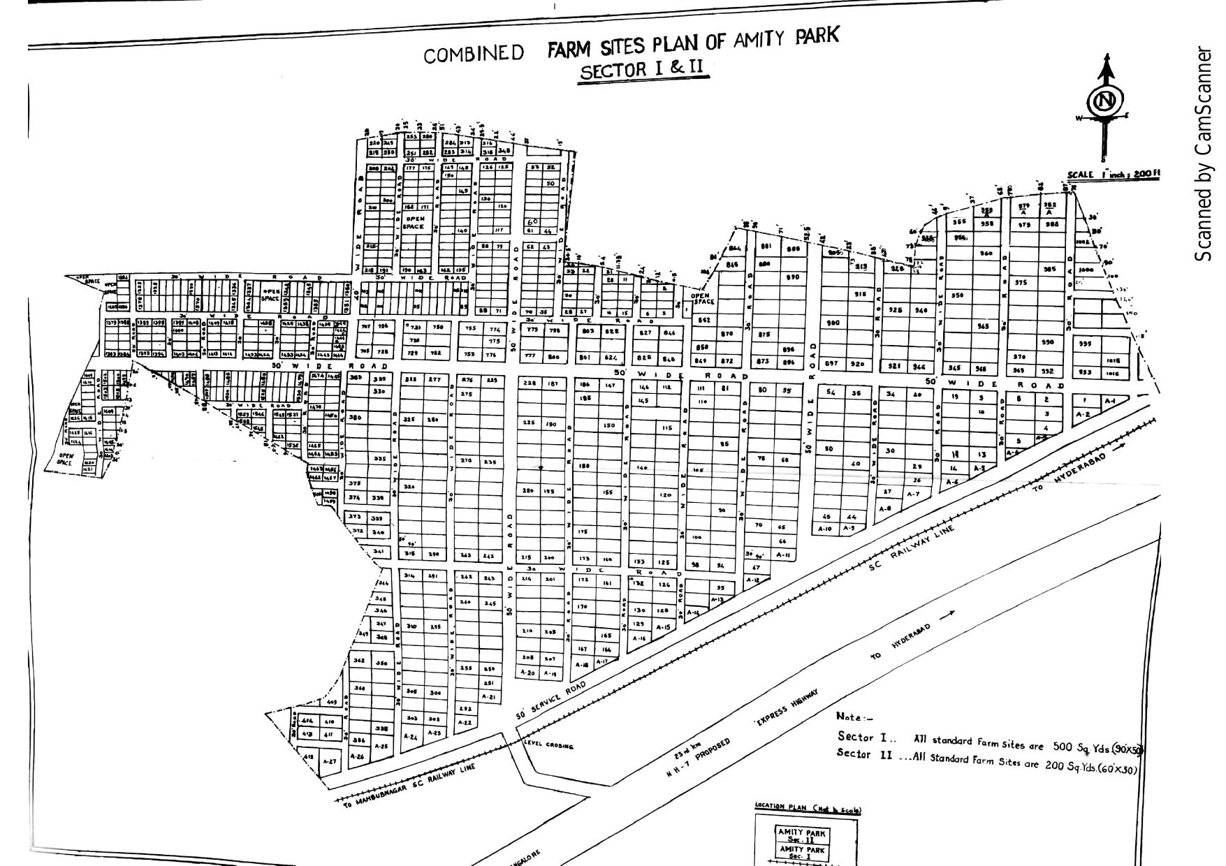 Amity Park Phase 1 & 2 master layout plan at Gandiguda, Shamshabad